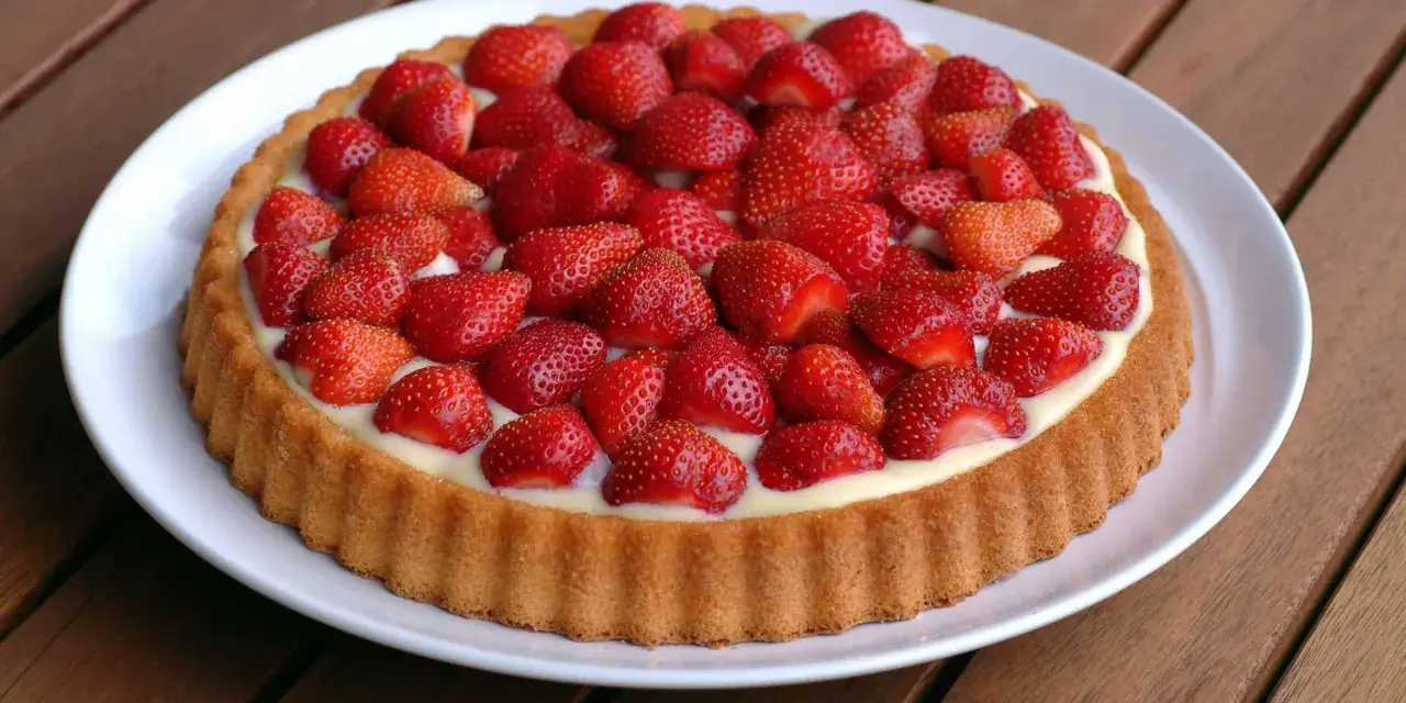 Ein leckerer Obstboden mit frischen Erdbeeren und cremiger Füllung. Perfekt für jedes Obstboden Rezept!