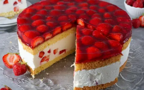 Saftige Erdbeertorte mit viel frischen Früchten und Sahne. Ein perfektes Erdbeertorte Rezept für den Sommer.